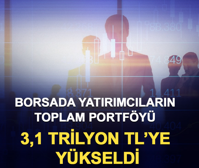 Borsada yatırımcıların toplam portföyü 3,1 trilyon TL’ye yükseldi