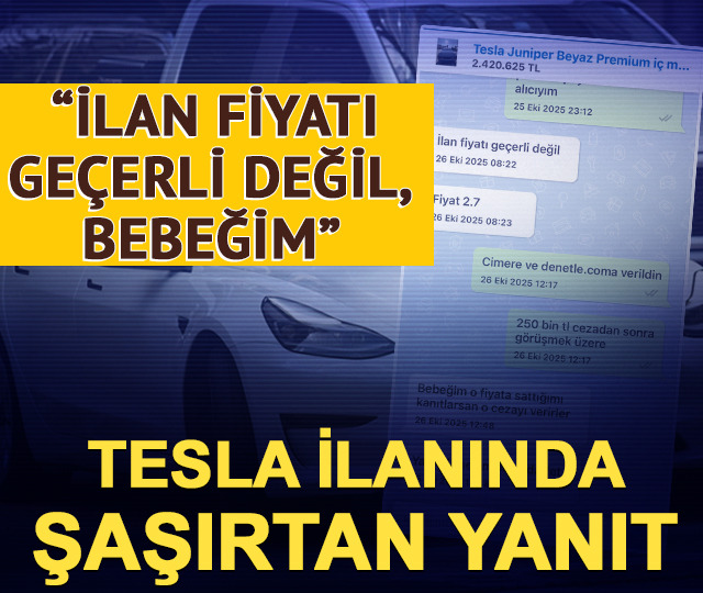 Tesla ilanında şaşırtan yanıt: “İlan fiyatı geçerli değil, bebeğim”