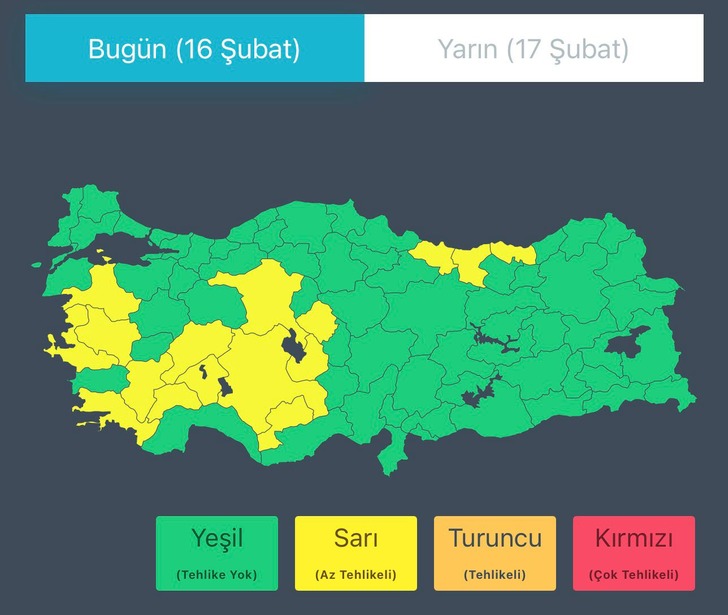 İ&ccedil;işleri Bakanlığı'ndan sağanak ve fırtına uyarısı