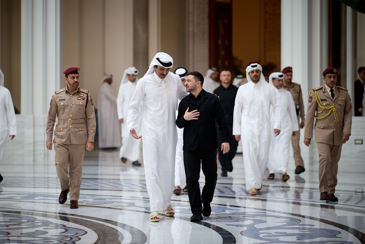 Zelenskiy, Katar Emiri Al Sani ile g&ouml;r&uuml;şt&uuml;