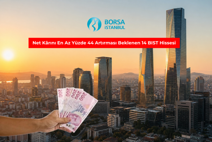 Net K&acirc;rını En Az Y&uuml;zde 44 Artırması Beklenen 14 BIST Hissesi